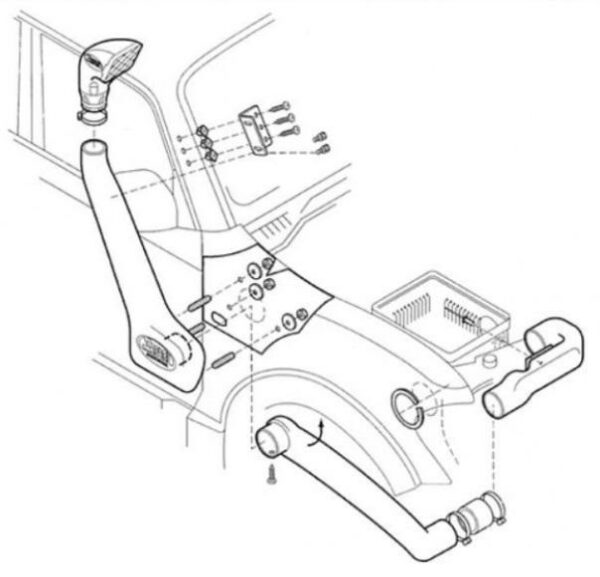 SNORKEL DJEBELXTREME MITSUBISHI PAJERO 3 DID ET V6 1